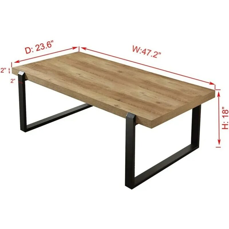 طاولة كوكاتيل صناعية خشبية ومعدنية لغرفة المعيشة ، طاولات قهوة حديثة ، طاولات بلوط ، أثاث مقهى مركزي ، 47"