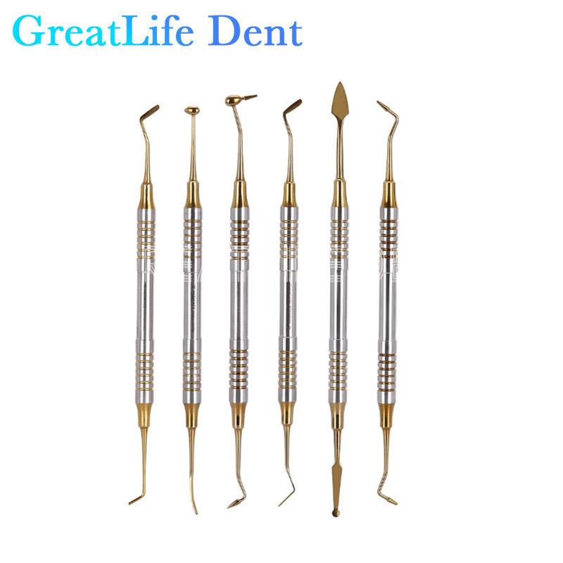 مجموعة أدوات ترميم وملء الأسنان من الراتينج ، معدات احترافية ، أدوات طبيب أسنان ، معدات طب الأسنان ، جمالية ، 6 في المجموعة