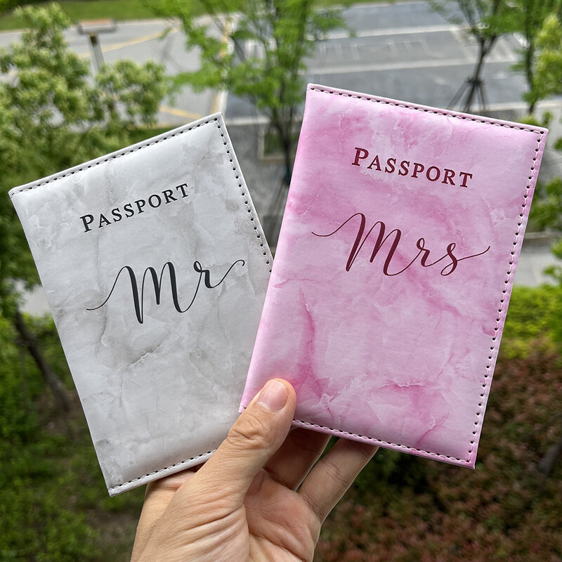 أغطية جواز سفر شخصية مع اسم مخصص ، Mr و Mr ، حامل جواز السفر ، غطاء للأزواج