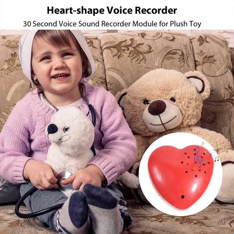 وحدة صوت قابلة للتسجيل للأطفال ، صندوق صوت للتحدث مع تصميم القلب ، حيوان محشو ، زر صوت قابل للبرمجة