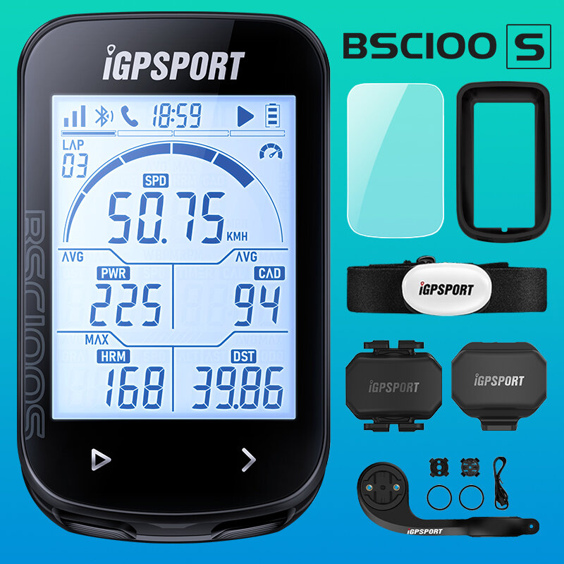 عداد المسافات iGPSPORT BSC100S لتحديد المواقع ، أجهزة استشعار الكمبيوتر للدراجة ، عداد السرعة ركوب الدراجات ، عداد السرعة 2.6 بوصة ، شاشة كبيرة
