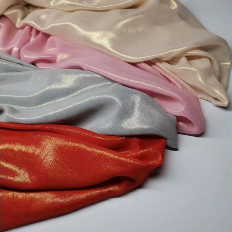 قماش برونزي شيفون ، خياطة يدوية ذاتية الصنع ، تنورة مزخرفة ، 100D