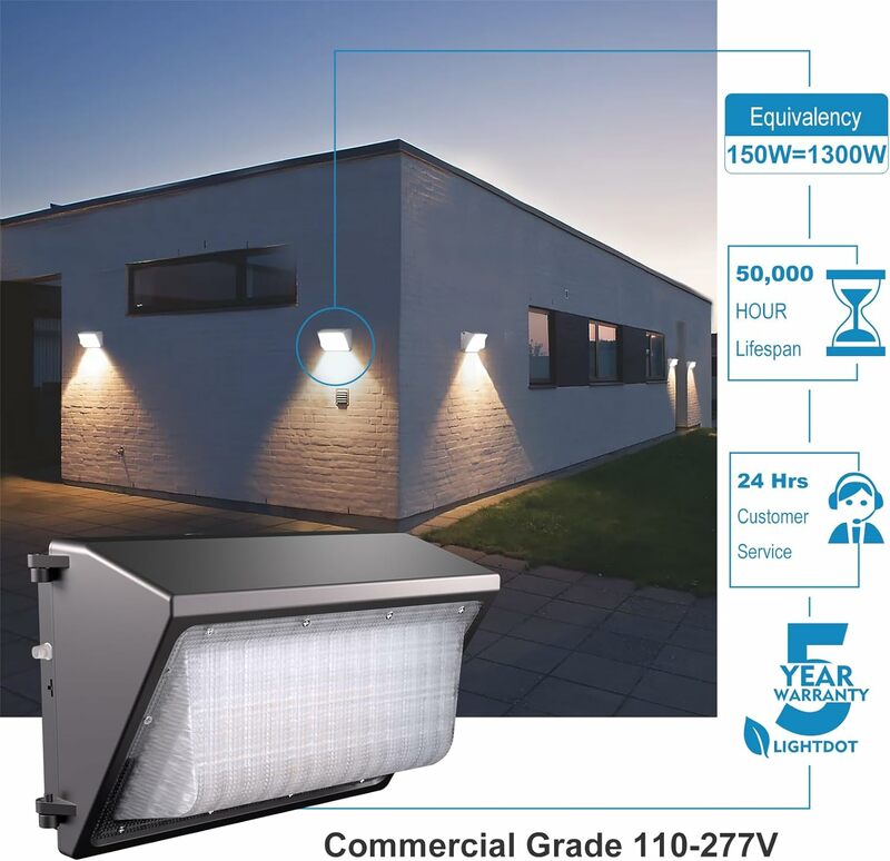 حزمة مصابيح جدارية بإضاءة ليتيدوت مع خلية ضوئية ، من من من نوع W ، 22500Lm[Eqv. إضاءة أمنية للفيضانات في الهواء الطلق ، IP65 ، W ، HPS ، K