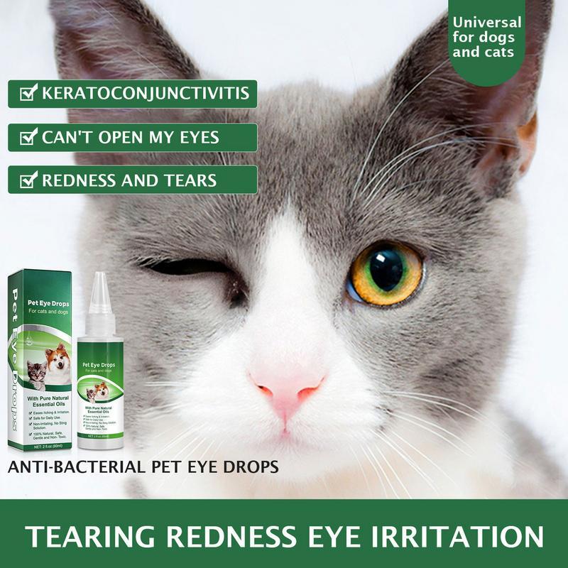 سائل تنظيف عيون الحيوانات الأليفة مريح للقطط والكلاب ، مزيل البقع ، غير ضار ، فعال ، فعال ، مستلزمات