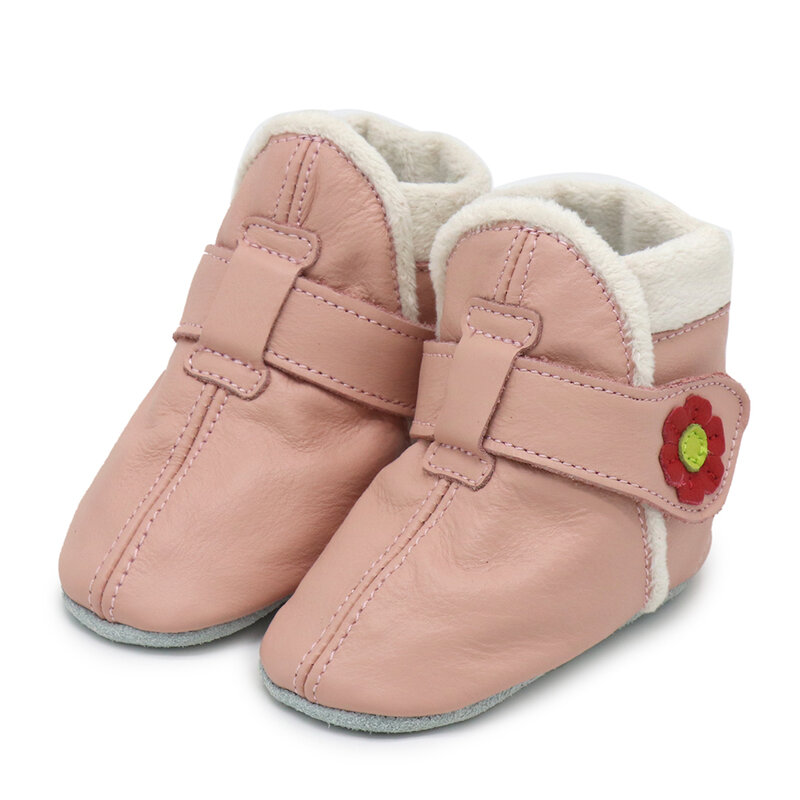 أطفال أحذية الشتاء الأطفال بوط من الجلد الطبيعي أحذية الملاعب المغطاة الفتيات أفخم الأحذية الفتيان حذاء من الجلد الأسود 0-4 سنوات