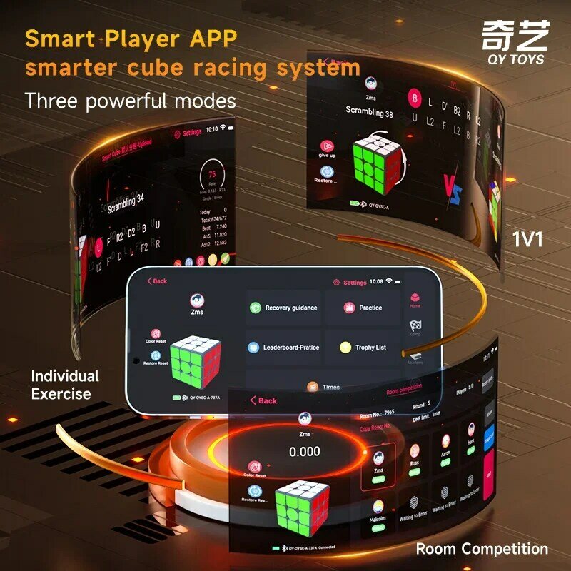 مكعب السرعة السحرية المغناطيسي Qiyi ، ألعاب تلاعب احترافية بدون عصا ، لغز Speedcube الذكي ، 3x3