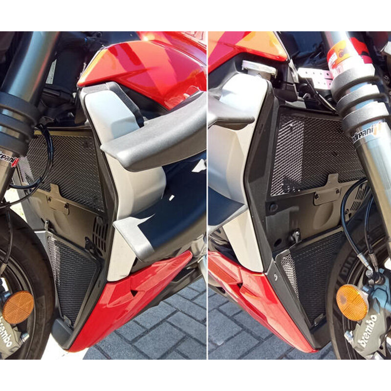 حامي حماية مشعاع الدراجة النارية غطاء الشواية حماية مصبغة لدوكاتي ستريتفايتر ستريت فايتر V2 2022 2023