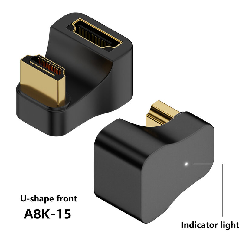 HDMI-متوافق محول الفاصل ذكر إلى أنثى إلى HDMI-متوافق ذكر محول محول 180 درجة محول موسع 8K/60Hz