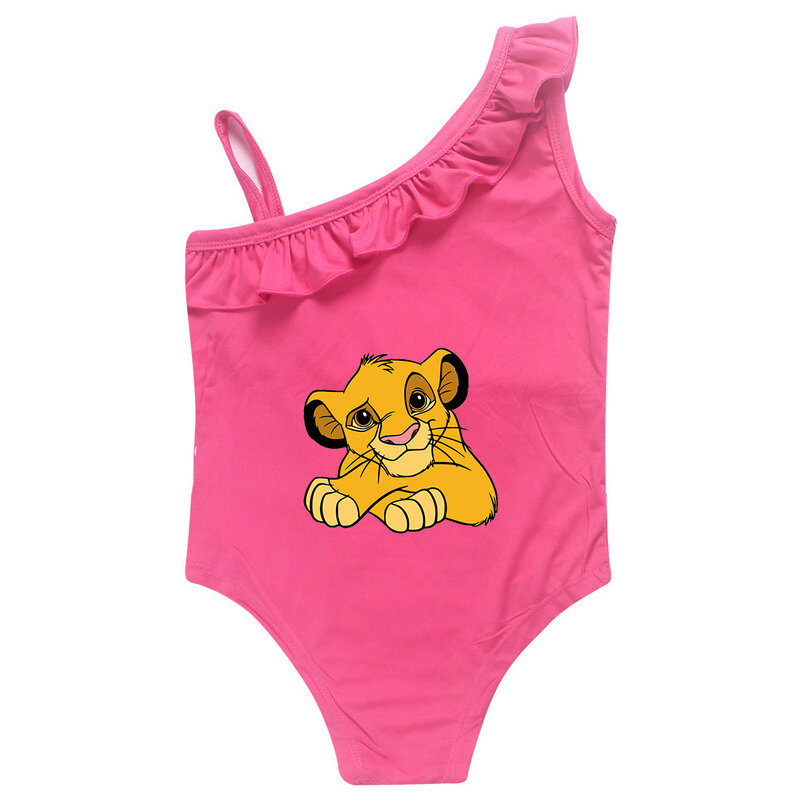 ملابس سباحة Lion King للأطفال ، بدلة سباحة للأطفال من قطعة واحدة ، ملابس سباحة للفتيات ، طفل رضيع وطفل رضيع ، 2-9 سنوات