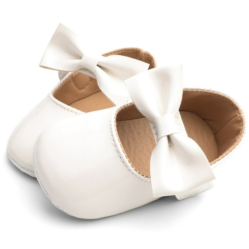 طفل الأولى ووكر أحذية الرضع الوليد لينة وحيد القوس عقدة الأميرة أحذية ماري جين الشقق Prewalker أحذية طفلة اكسسوارات