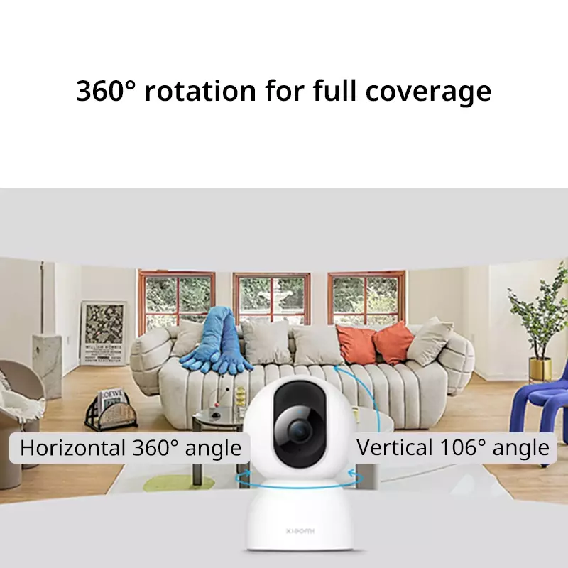 كاميرا xiao C400 الذكية ، وضوح من من من من xiao ، دوران بزاوية أمان ، 4 ميجابكسل ، منزل Google ، Alexa ، نظام الكشف عن البشر ، إصدار عالمي