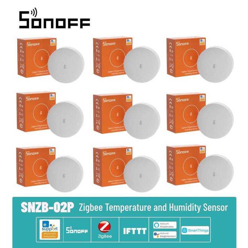 SONOFF-زيجبي استشعار درجة الحرارة والرطوبة ، كاشف الحرارة المنزل الذكي ، والعمل مع اليكسا ، جوجل المنزل ، جسر زيجبي ، SNZB-02P