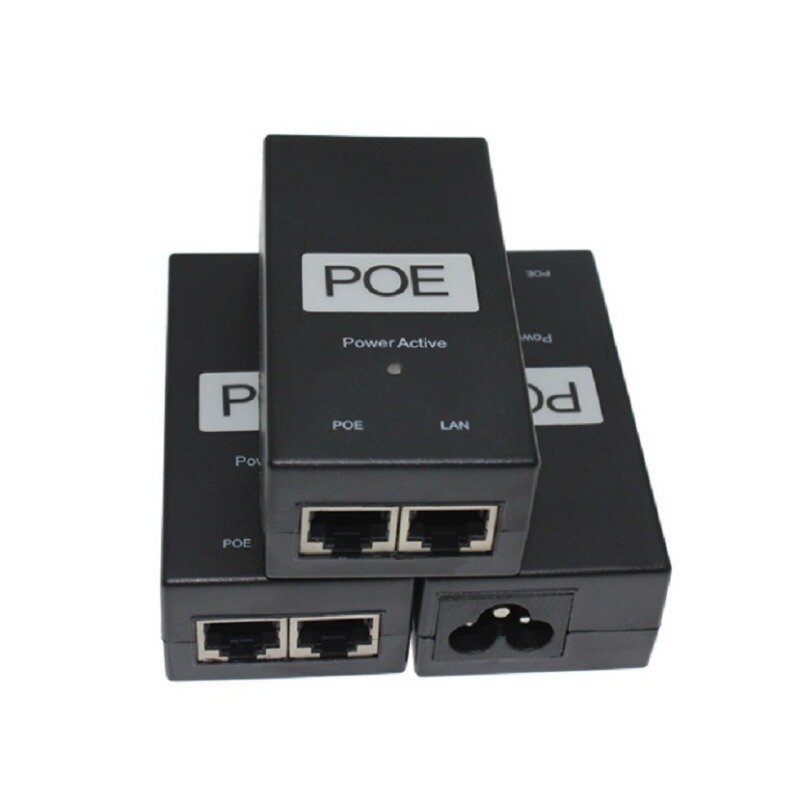 حاقن الطاقة POE المكتبي محول إيثرنت ، مراقبة الدوائر التلفزيونية المغلقة لتوريد كاميرا IP ، 24V ، 48V ، 0.5A
