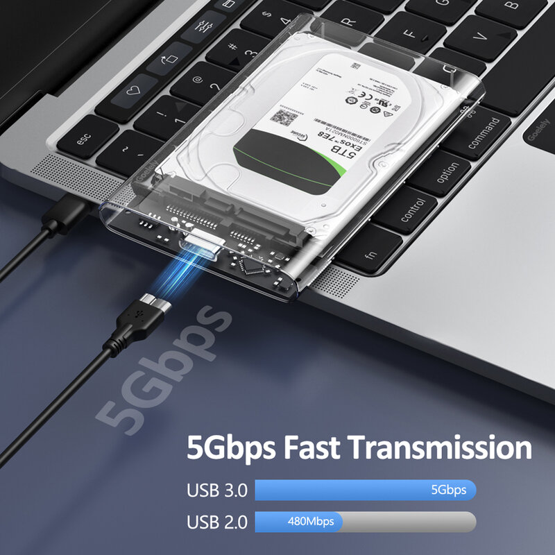 Goelely USB3.0 حافظة أقراص صلبة خارجية 2.5 بوصة ضميمة للقرص الصلب سريع 5Gbps USB إلى مايكرو B SATA HDD SSD حافظة للابتوب
