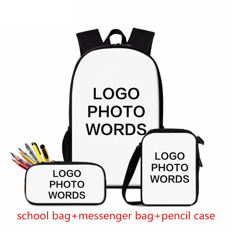 حقائب مدرسية بنمط Danganronpa ، طباعة ثلاثية الأبعاد ، حقيبة ظهر لابتوب للابتوب ، حقيبة كتف مائلة ، حقيبة أقلام رصاص ، كلاسيكية ، 3 لكل مجموعة