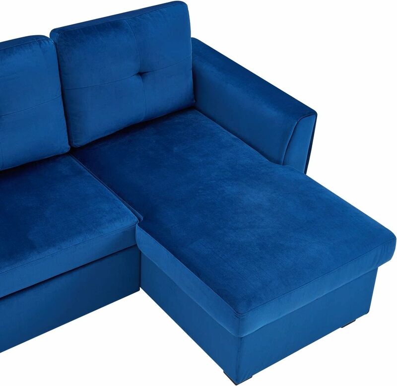 سرير أريكة 3 مقاعد مع تخزين عثماني لغرفة المعيشة ، الفانيلا وكرسي طويل قابل للإزالة