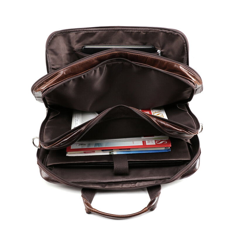 حقيبة كتف ريترو متعددة الوظائف للرجال ، حقيبة يد جلدية حقيقية ، حقيبة كريزي هورس ، حقيبة رجال الأعمال ، نمط جديد