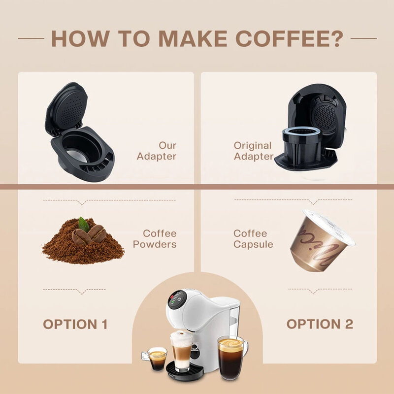 محول قهوة كابسولات قابل لإعادة الاستخدام من دولتشي غوستو ، متوافق مع جينيو اس ، بيكولو اس ، ماكينة قهوة ، ملحقات اسبريسو