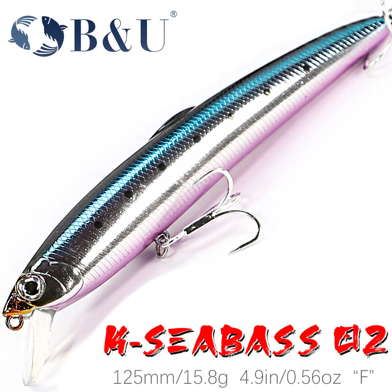 B & U 125 مللي متر سارونا العائمة أسماك الصيد إغراء الطعم الثابت أسماك المتذبذب سويم المياه المالحة الصيد ل Seabass