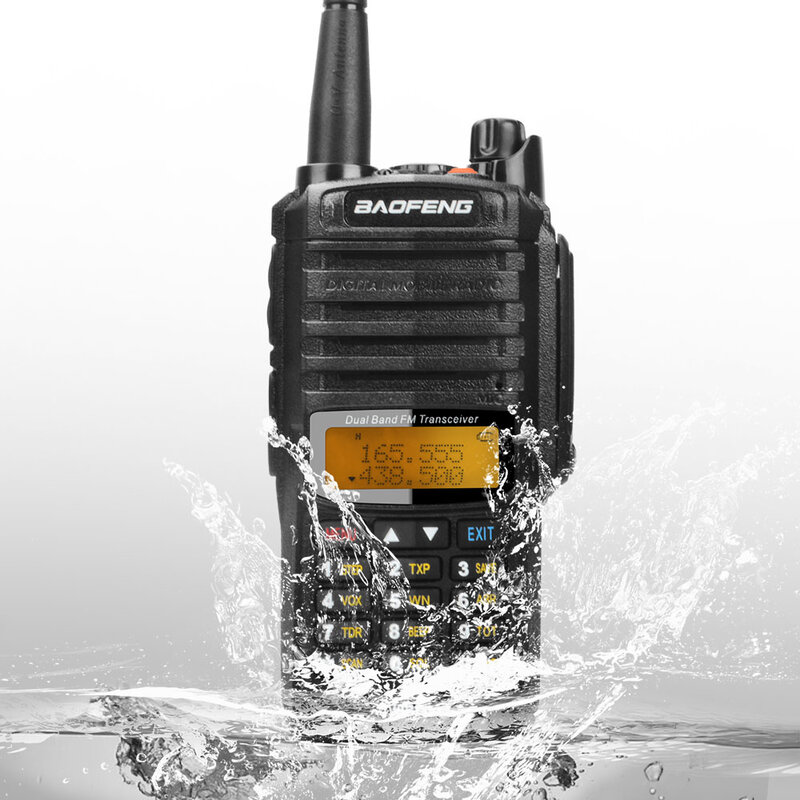 جهاز اتصال لاسلكي مزدوج النطاق من باوفينج مقاوم للماء ، مصباح يدوي ، راديو FM ، VHF ، من من من-من-من-من MHz ، UHF ،-من-من MHz ، IP67 ، 8W ، 128Ch ، بطارية mAh