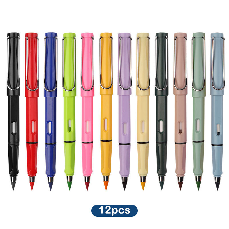 قلم رصاص ملون قابل للمسح ، قلم رصاص أبدي للأطفال ، لا حاجة لشحذ ، رسم ، 12 لون