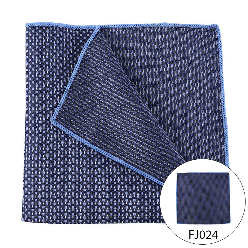 جيب مربع الرجال منديل الحرير موضة الأزرق الداكن اليدوية Hanky العلامة التجارية الفاخرة تصميم جيب مربع ستوكات الجاكار جيب