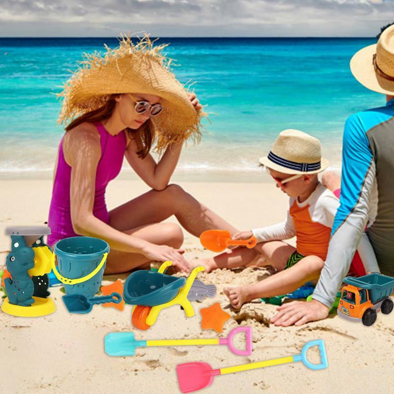 مجموعة ألعاب الشاطئ للأطفال ، ألعاب الرمل مع دلو الشاطئ ، مجموعة أدوات المجارف ، ألعاب رمل للأطفال الصغار ، في الهواء الطلق ، 15 قطعة