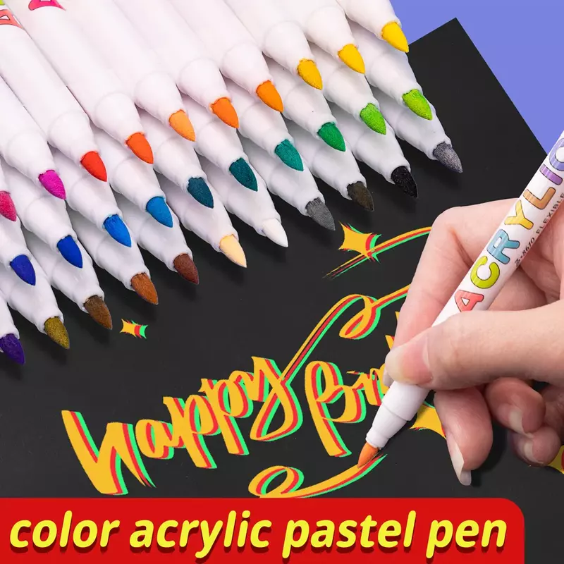 مجموعة علامات أكريليك للقماش ، أقلام فرشاة ، لوحة صخرية ، قماش زجاجي سيراميك ، صناعة بطاقات ذاتية الصنع ، لوازم فنية ، 18 لونًا ، 24 لونًا ، 36 لونًا ، 84 لونًا
