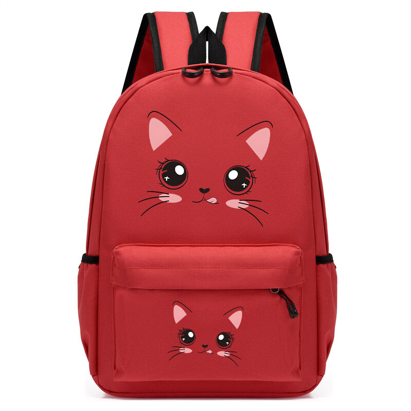 حقيبة مدرسية للحيوانات الكرتونية الأنيمي للأطفال ، الصبي ، الفتاة ، الأطفال ، حقيبة ظهر للحضانة ، حقيبة ظهر وجه قطة مضحكة ، الموضة