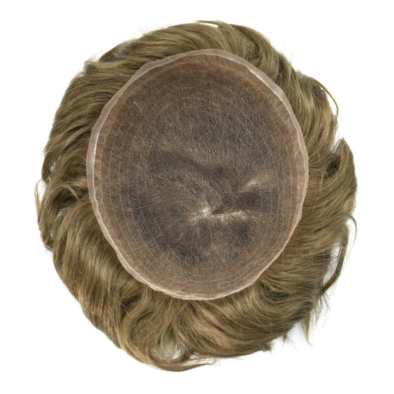 Kuin-باروكة شعر مستعار بقاعدة من الدانتيل الشفاف للرجال ، ناعمة ، جيدة التهوية ، بدلة شعرية ، قطعة شعر للرجال ، باروكات شعر بشري