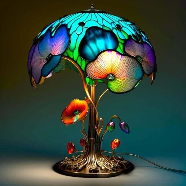 الإبداعية ملون النبات سلسلة الجدول مصابيح الراتنج الملونة نوم السرير زهرة الفطر الرجعية الجدول ليلة مصباح جو ضوء