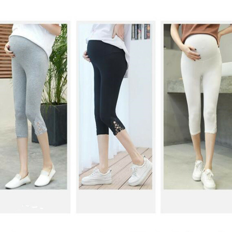 Pregnant Women Cropped Leggings Modal Adjustment Maternity Pants Large Size Belly Support Leggings Summer Thin Cropped Shorts