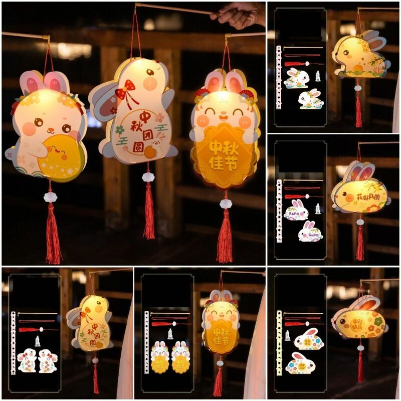 فانوس اليشم في المهرجان الصيني ، مصباح خفيف سهل الاستخدام ، شكل أرنب ، إضاءة ، طراز قديم ، صيني