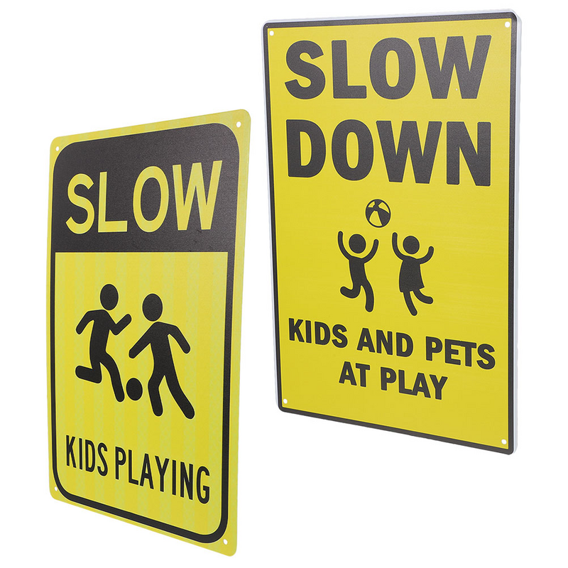 علامات الطريق للأطفال ، جزئين ، علامات التحذير ، حركة المرور ، لعب الأطفال