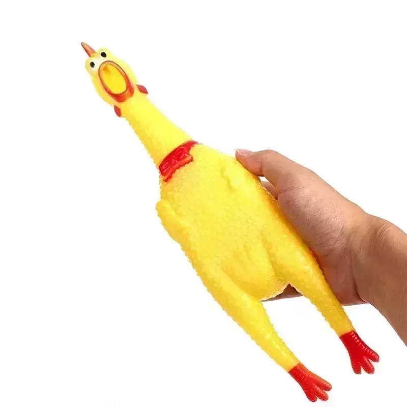 الأصفر المطاط العادم لعبة الدجاج للحيوانات الاليفة ، الصراخ ضغط ، دائم مضغ لعبة ، متعة اللعب ، جديد ، 17 سنتيمتر ، 31 سنتيمتر ، 40 سنتيمتر