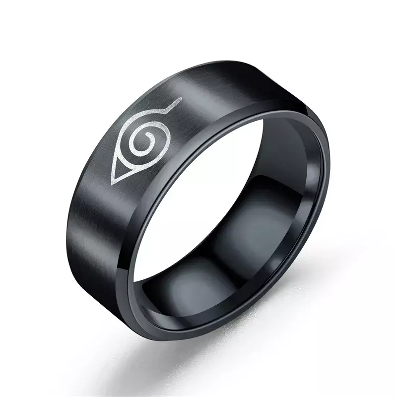 2022 جديد Konoha تسجيل 316L الفولاذ المقاوم للصدأ خاتم أسود إصبع RingsTitanium الصلب للرجال النساء بالجملة هدايا عيد الميلاد