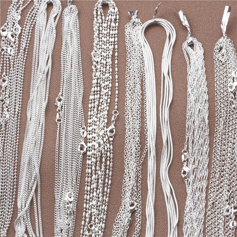 رولو الخرزة فيجارو سلسلة قلادة للرجال والنساء ، 925 فضة ، مجوهرات مقلدة ، 9 تصاميم ، 16-30 بوصة ، 1 قطعة
