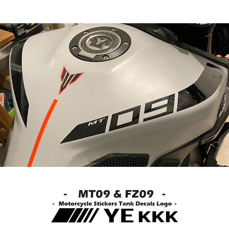 دراجة نارية خزان ملصقات لياماها MT09 MT-09 FZ09 FZ-09 2014-2021 جديد خزان الوقود ملصق مائي انقطاع MT شعار