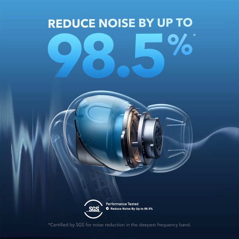 Anker-سماعات لاسلكية لإلغاء الضوضاء ، Soundcore لاسلكية ، تلغي الضوضاء التكيفي ، ليبرتي 4 NC ، 99.5%