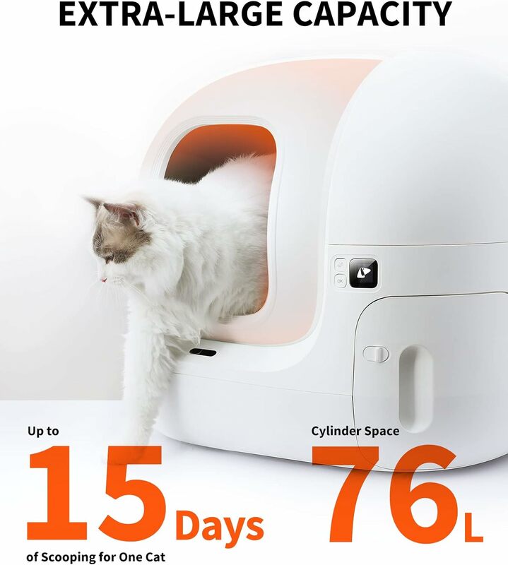 صندوق فضلات Puramax-cat ، صندوق التنظيف الذاتي للعديد من القطط ، التحكم في التطبيق/xsecure