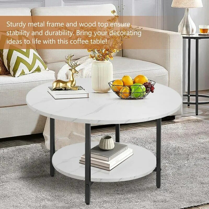 طاولة قهوة مستديرة من TOYSINtheBOX ، طاولة أكسنت ، طاولة أريكة ، طاولة شاي مع تخزين ، طابقتان لغرفة المعيشة ، مكتب ، شرفة