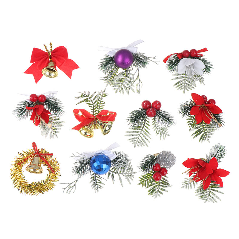 5 قطعة دمية أكاليل أعياد الميلاد ديكور صغير الصنوبر مخروط جرس ربطة القوس فيونكة قلادة زينة عيد الميلاد لتقوم بها بنفسك هدية