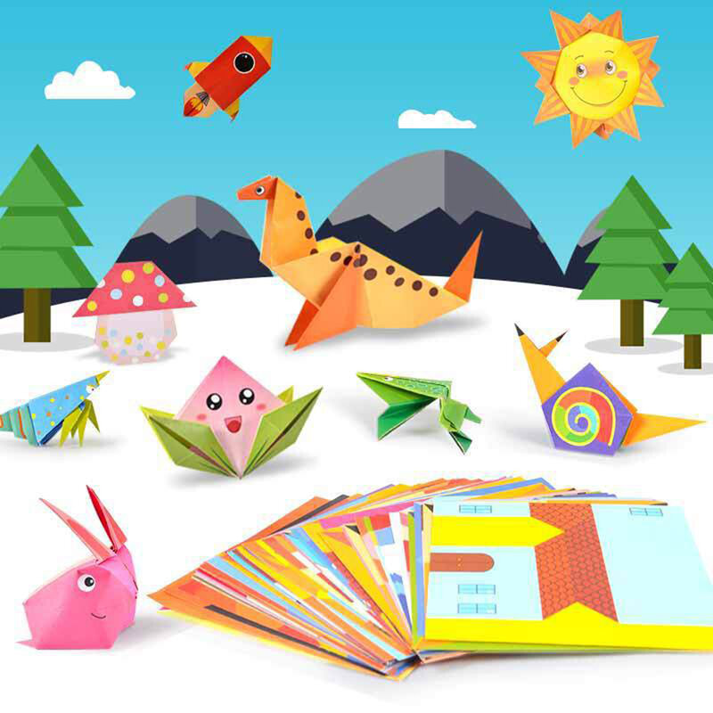 54 صفحة ألعاب مونتيسوري لتقوم بها بنفسك الاطفال الحرفية لعبة ثلاثية الأبعاد الكرتون الحيوان اوريغامي الحرفية ورقة الفن تعلم ألعاب تعليمية للأطفال
