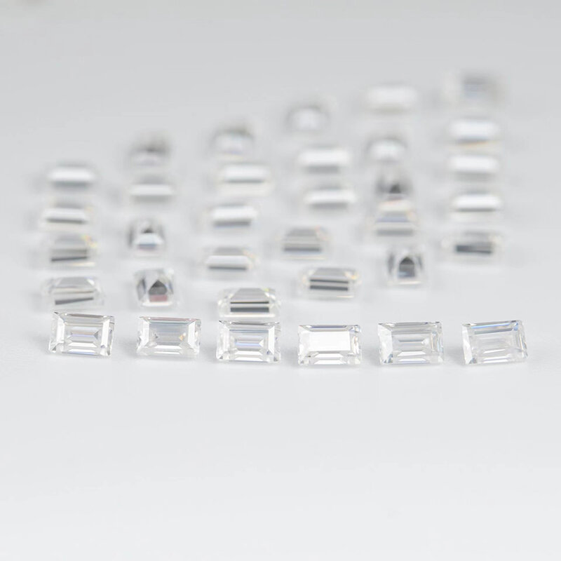 1ct/حزمة حقيقية D اللون VVS مستطيل كربيد سيليكون مقطع أحجار فضفاضة تمرير اختبار الماس لصنع المجوهرات