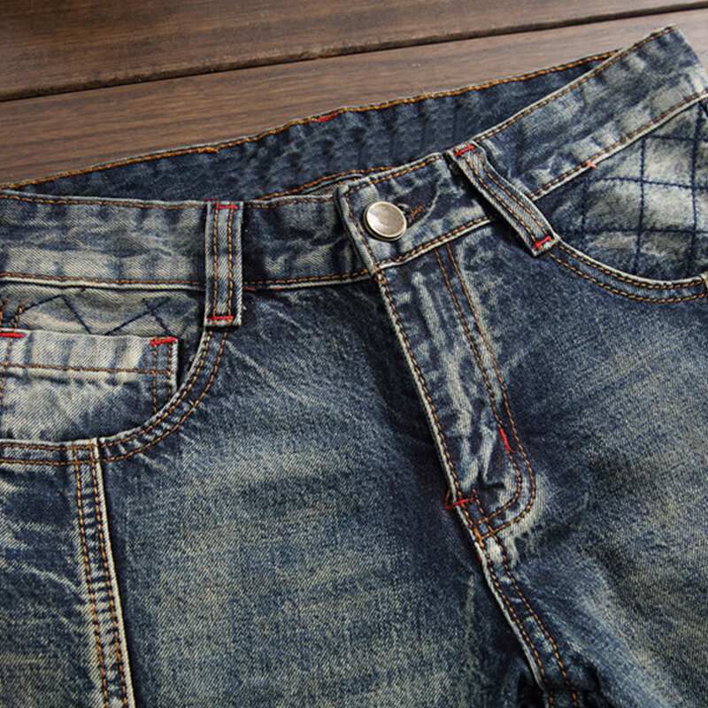 سراويل جينز كاجوال للرجال متوسطة الخصر ، جينز للشباب ، بدون كي ، علاج على الموضة ، جديد ، ربيع ، #3