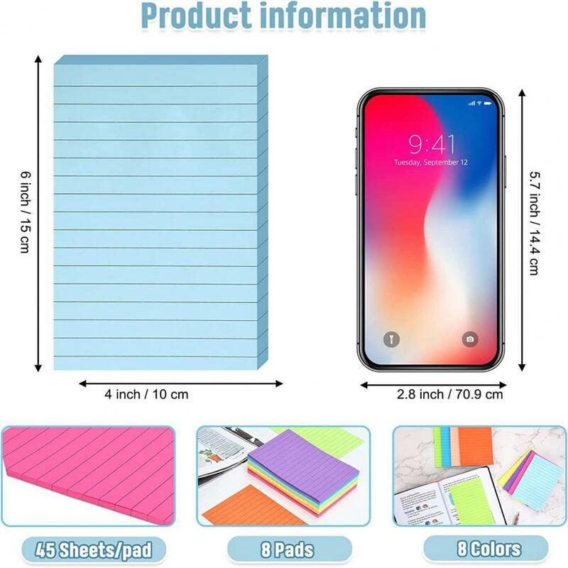 مذكرة لاصقة ذاتية اللصق ، تحكم الطلاب مذكرة مذكرة ، مستلزمات مكتبية للمدرسة ، 45 ورقة ، 10x15 ، 8 ks