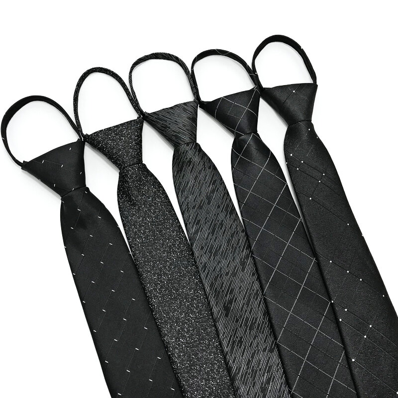 VEEKTIE العلامة التجارية الرسمي الأعمال سستة ربطة العنق للرجال قبل تعادل 7 سنتيمتر سليم قابل للتعديل مكتب أسود طباعة البوليستر بيزلي Cravate