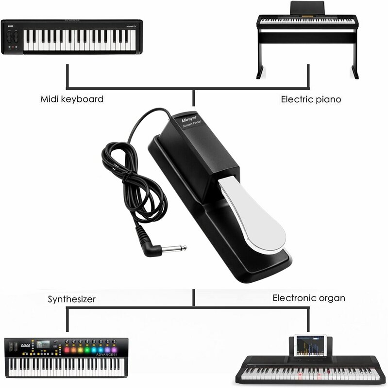 دواسة Miwayer للحفاظ على دواسة الأقطاب لمفتاح لوحة المفاتيح MIDI موالفة البيانو الرقمي طبل الإلكترونية البيانو الكهربائي