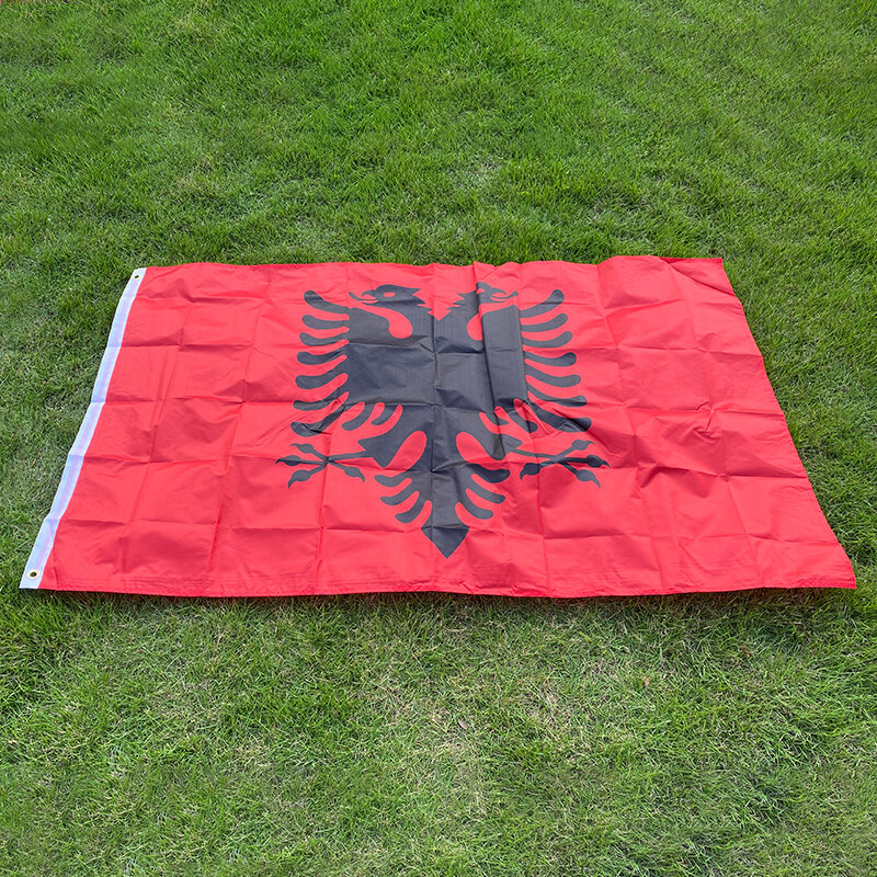 Aerlxemrbrae العلم إيه ألبانيا العلم 3x5 قدم العلم من ألبانيا 90x150 سنتيمتر ألبانيا العلم الوطني