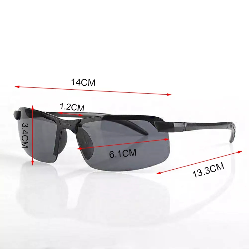 نظارات للرؤية الليلية الرجال المضادة للوهج القيادة حملق نصف إطار الاستقطاب النظارات الشمسية للسائق UV400 2 قطعة نظارات النهار والليل